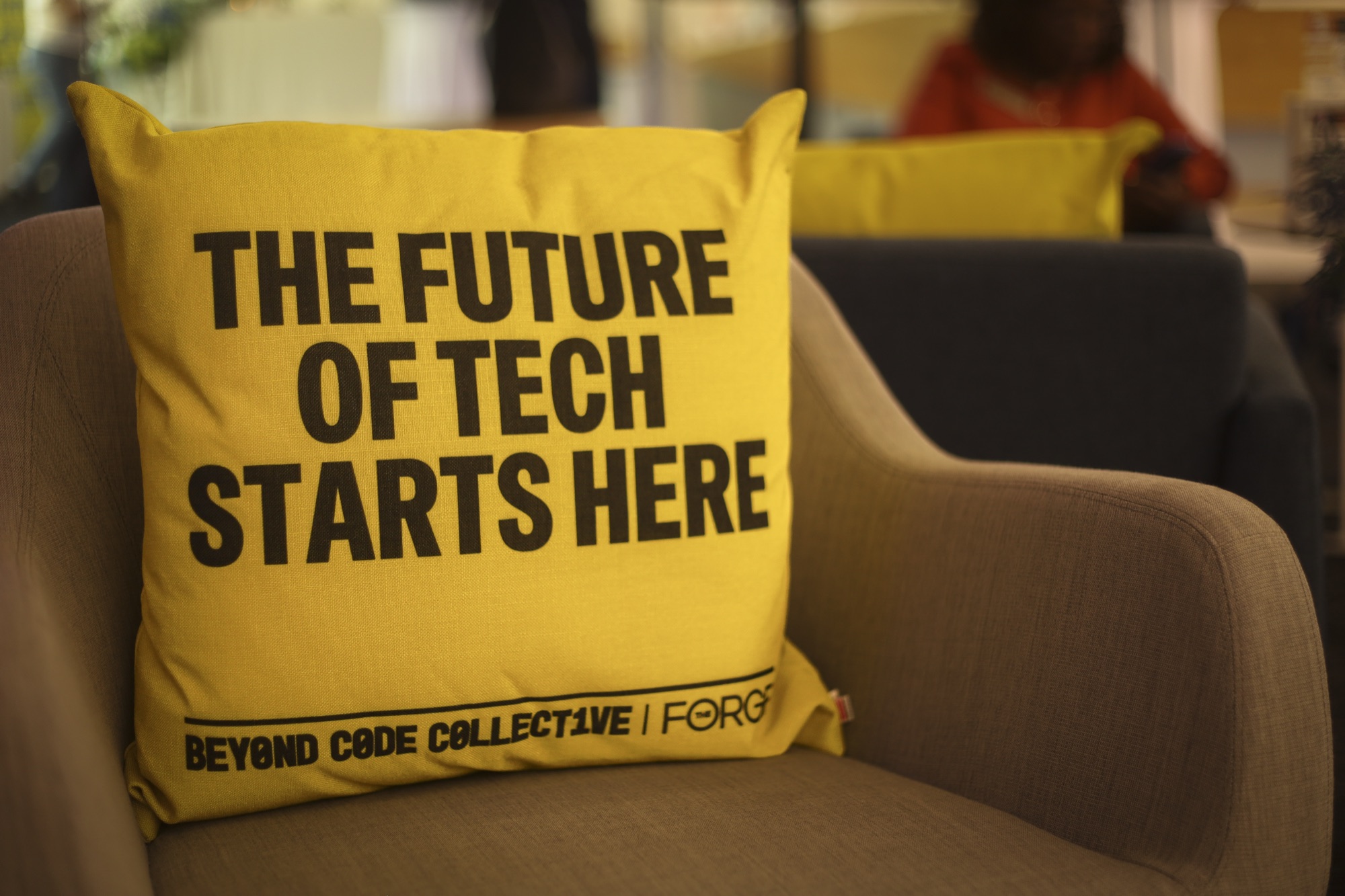 Pillow saying The Future of Tech Starts Here